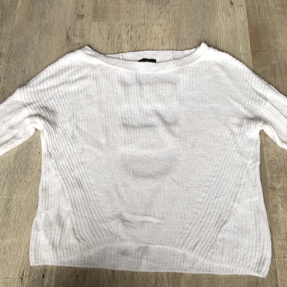 Cropped XS Express White Cut-Out Back Sweater - Picture 2 of 5